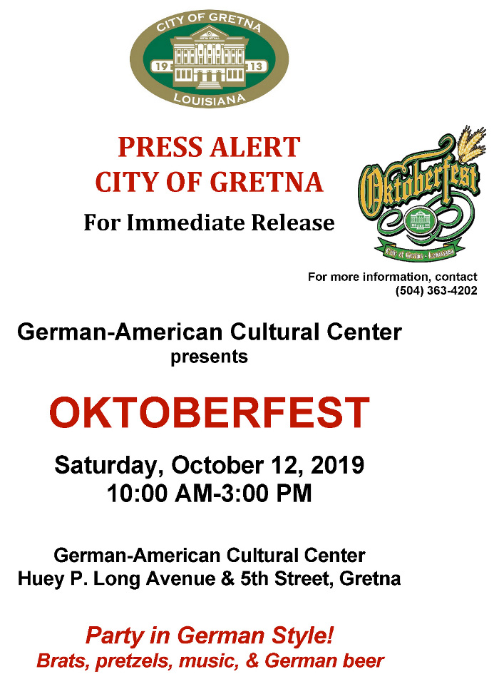 2019 Oktoberfest Press Alert